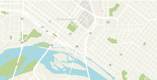 Map of downtown Richmond, VA
